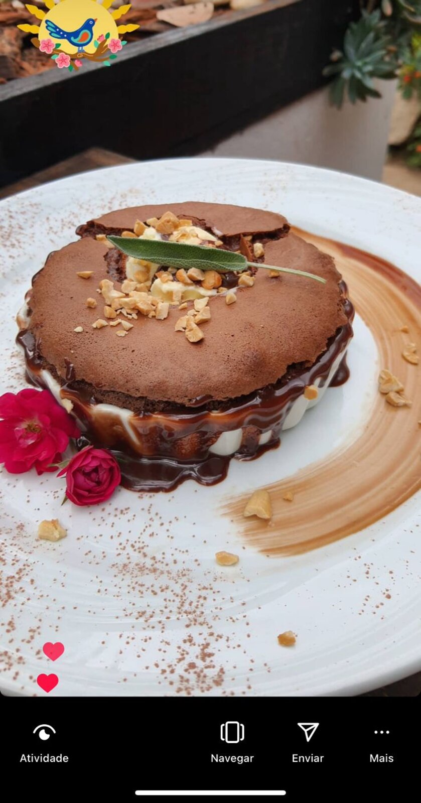 Mousse au chocolat com castanhas